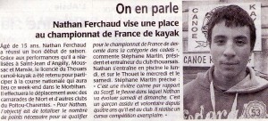 Nathan FERCHAUD - Courrier de l'ouest du 21.02.2014